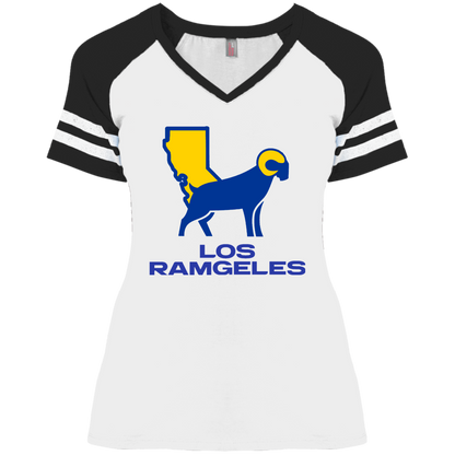 ArtichokeUSA Custom Design. Los Ramgeles. Fan Art. Ladies' Game V-Neck T-Shirt