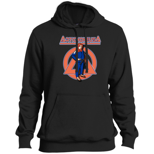 ArtichokeUSA Character and Font design. Let's Create Your Own Team Design Today. Amber. Tall Pullover Hoodie