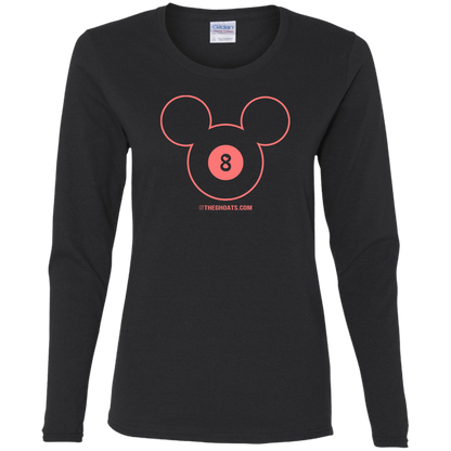 The GHOATS Custom Design #19. Look at the back. Mickey Hustle. Mickey Fan Art. Ladies' Basic 100% Cotton Long Sleeve