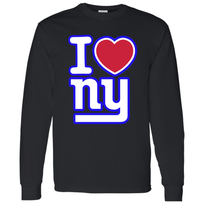 ArtichokeUSA Custom Design. I heart New York Giants. NY Giants Football Fan Art. 100 % Cotton LS T-Shirt