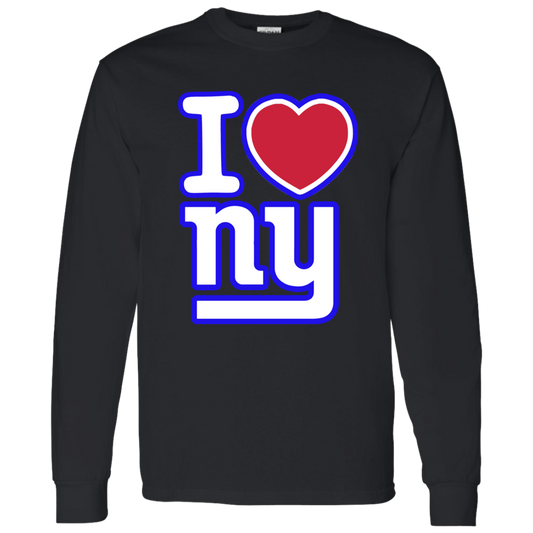 ArtichokeUSA Custom Design. I heart New York Giants. NY Giants Football Fan Art. 100 % Cotton LS T-Shirt