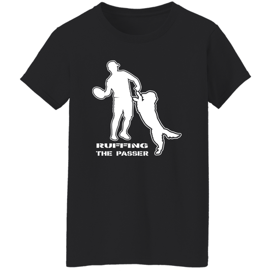 ArtichokeUSA Custom Design. Ruffing the Passer. Golden Lab Edition. Ladies' 5.3 oz. T-Shirt