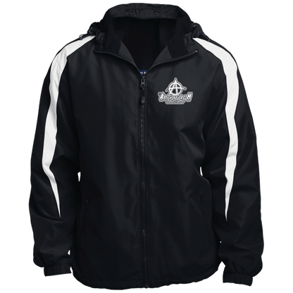 Embroidered Fleece Lined Colorblocked Hooded Jacket