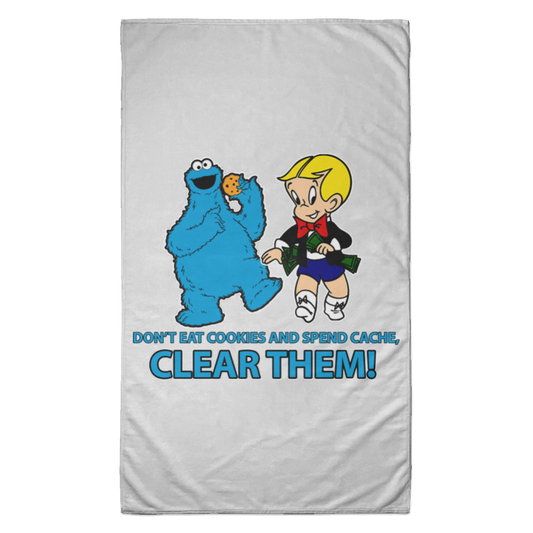 ArtichokeUSA Custom Design. Don't Eat Cookies And Spend Cache! Delete Them! Cookie Monster and Richie Rich Fan Art/Parody. Towel - 35x60
