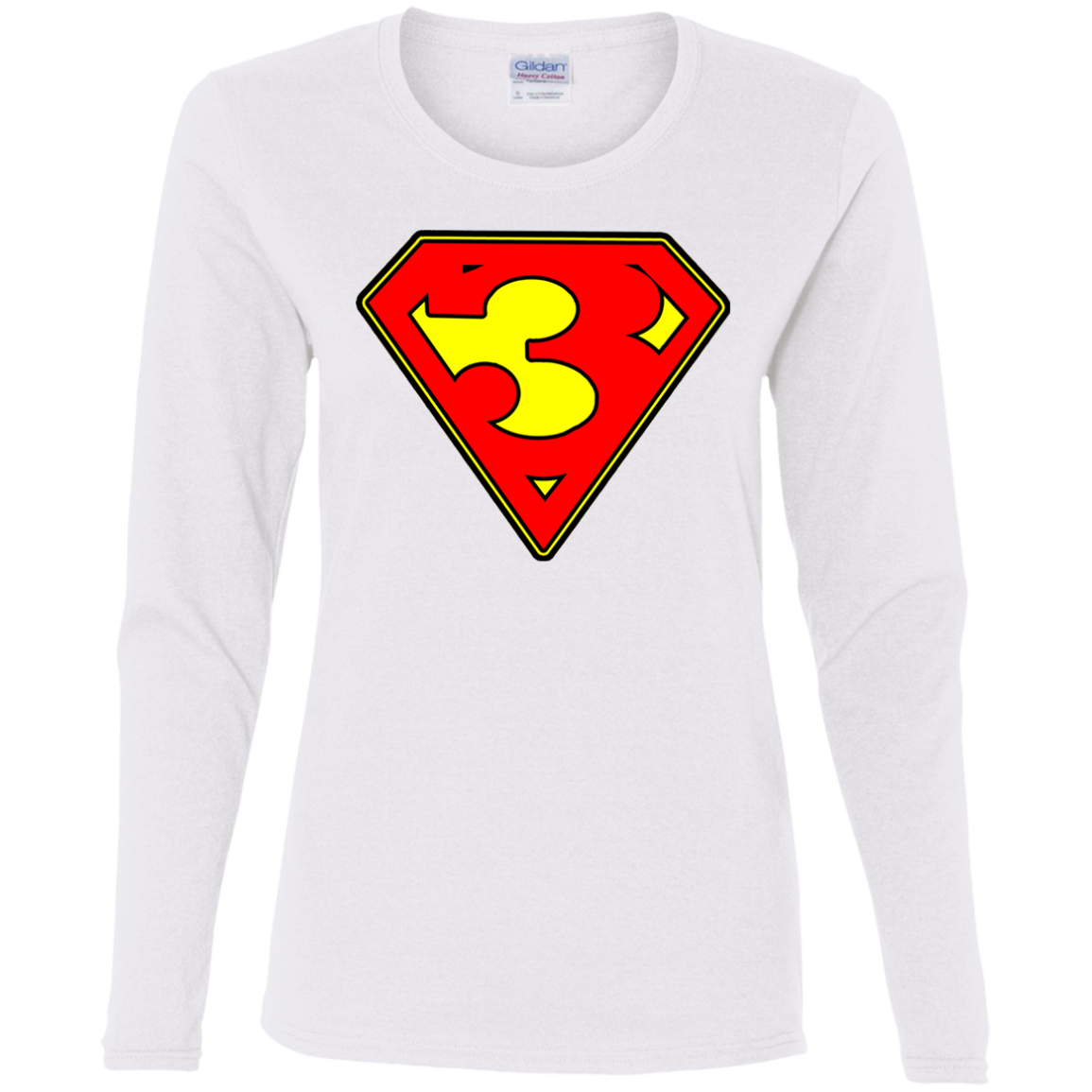 The GHOATS Custom Design. #38 Super 3. APA League. Ladies' Cotton LS T-Shirt