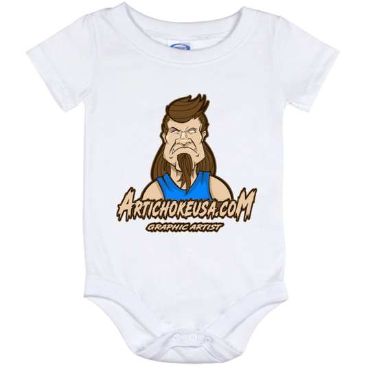 ArtichokeUSA Character and Font design. Let's Create Your Own Team Design Today. Mullet Mike. Baby Onesie 12 Month