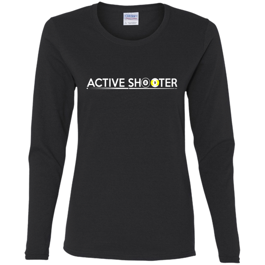 The GHOATS Custom Design #1. Active Shooter. Ladies' Cotton LS T-Shirt