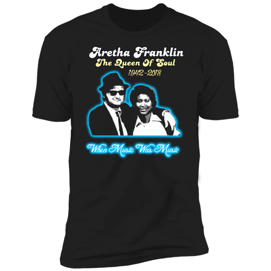 ArtichokeUSA Custom Design #20. Aretha Franklin & John Belushi Tribute. When Music Was Music. Ultra Soft Cotton T-Shirt