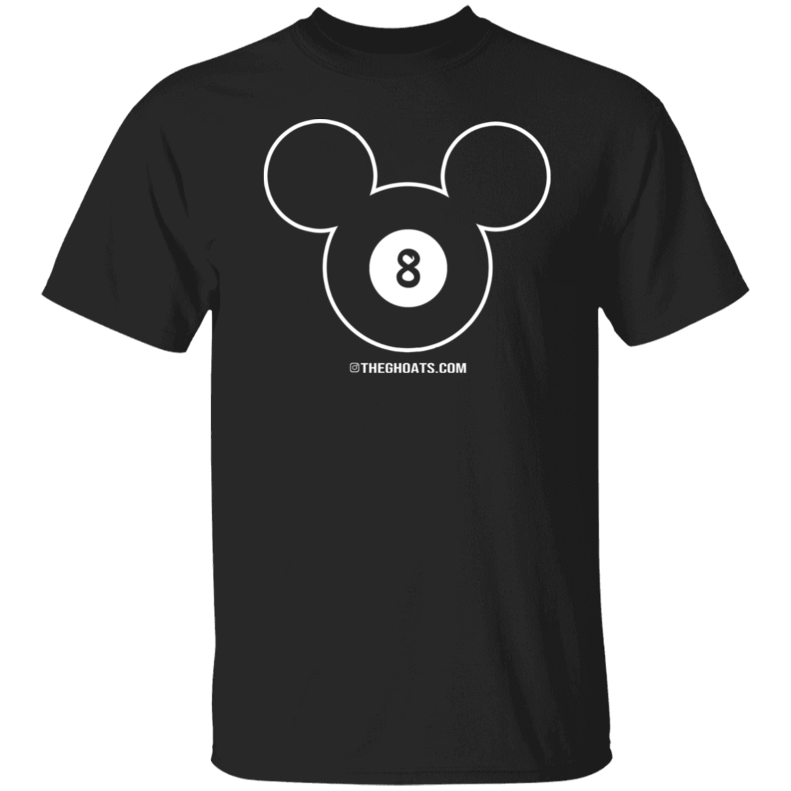 The GHOATS Custom Design #19. Look at the back. Mickey Hustle. Mickey Fan Art. Basic 100% Cotton T-Shirt