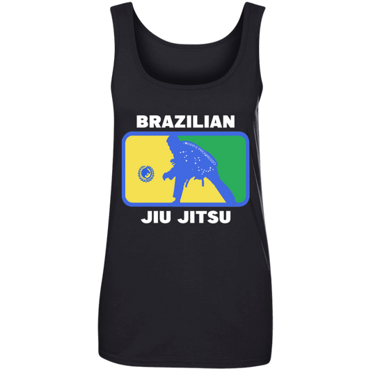 Artichoke Fight Gear Custom Design #5. BJJ MLB Brazil Flag Colors. Parody v2. Ladies' 100% Ringspun Cotton Tank Top