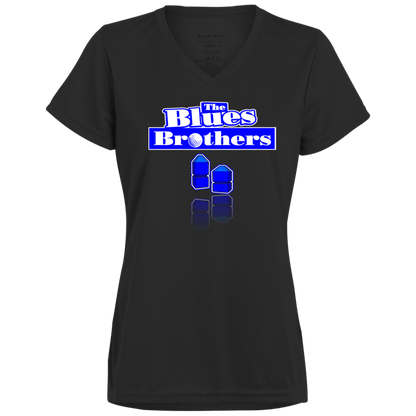 OPG Custom Design #3. Blue Tees Blues Brothers Fan Art. Ladies’ 100% polyester V-Neck Tee