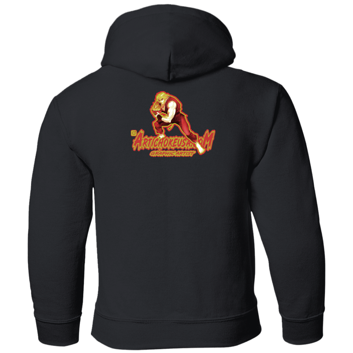 ArtichokeUSA Custom Design. Pho Ken Artichoke. Street Fighter Parody. Gaming. Youth Pullover Hoodie