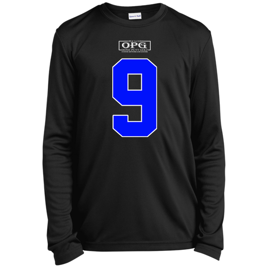OPG Custom Design #17. Back 9. Youth 100% Polyester Long Sleeve Tee