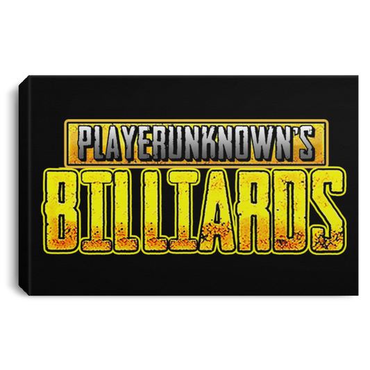 The GHOATS Custom Design. #27 PlayerUnknown's Billiards. PUBG Parody. Landscape Canvas .75in Frame