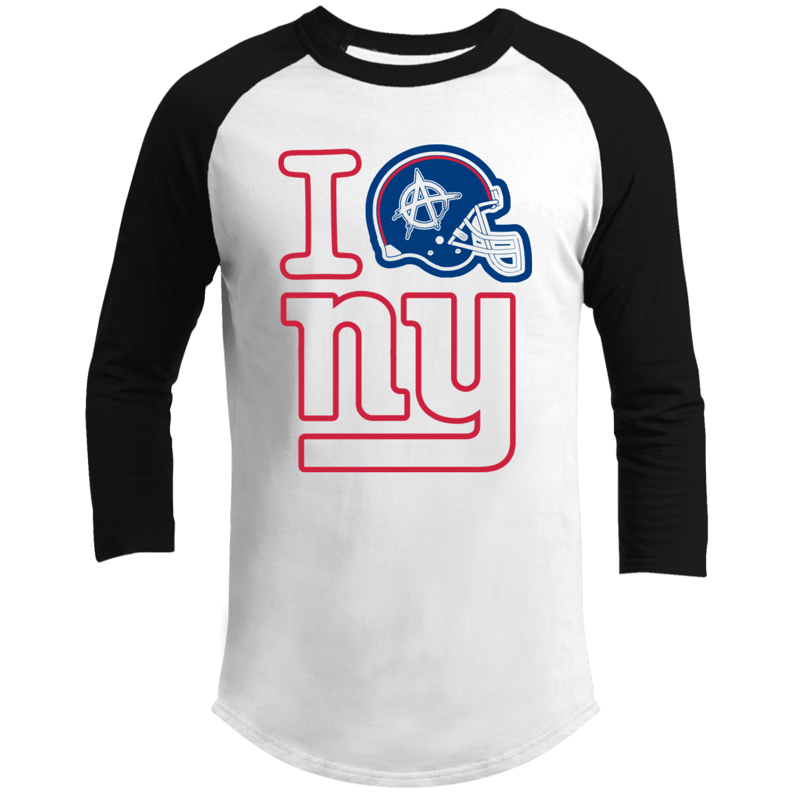 ArtichokeUSA Custom Design. I Helmet NY. Fan Art. Men's 3/4 Raglan Sleeve Shirt