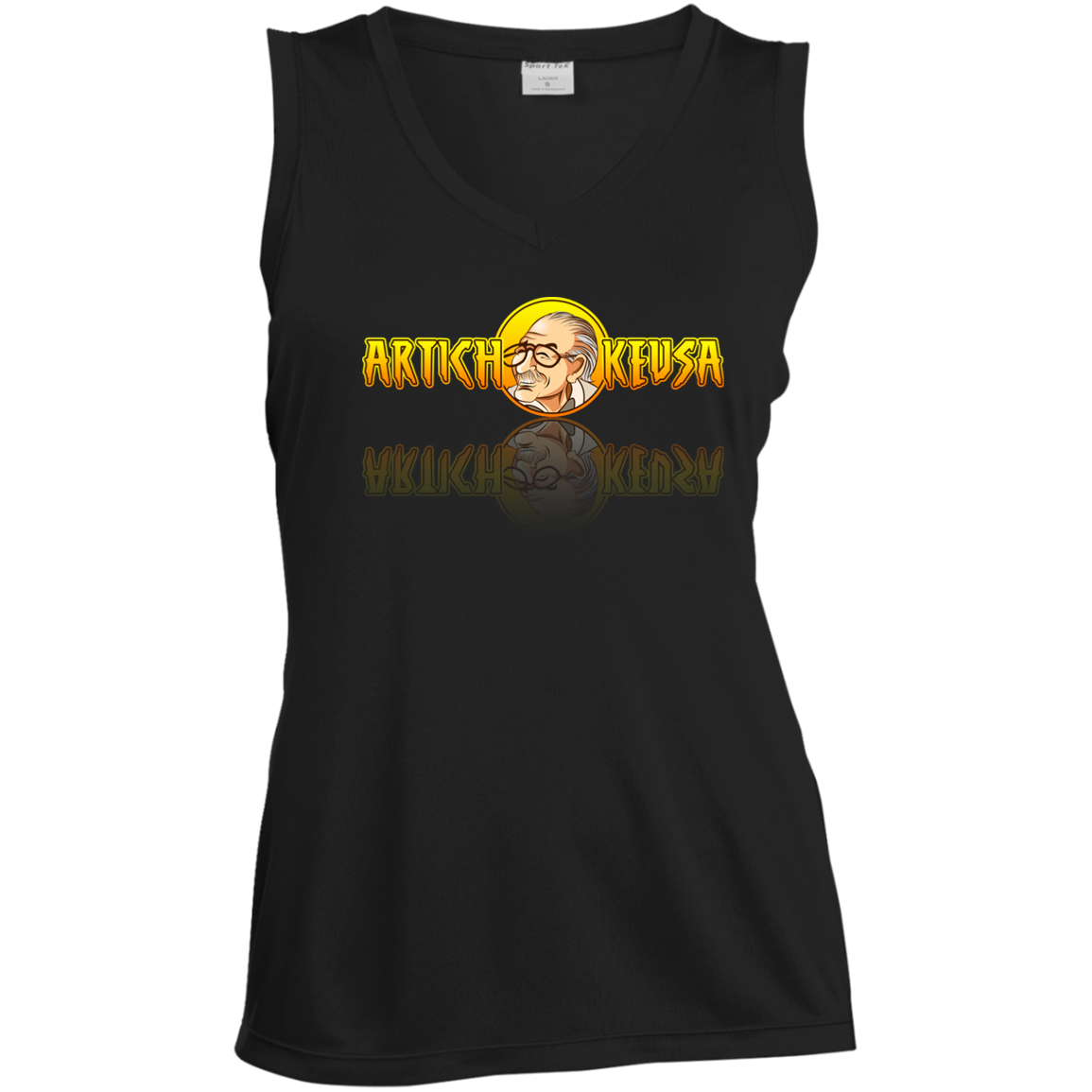 ArtichokeUSA Character and Font design. Stan Lee Thank You Fan Art. Let's Create Your Own Design Today. Ladies' Sleeveless V-Neck