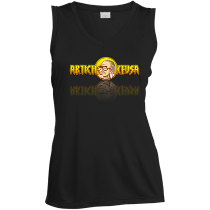 ArtichokeUSA Character and Font design. Stan Lee Thank You Fan Art. Let's Create Your Own Design Today. Ladies' Sleeveless V-Neck