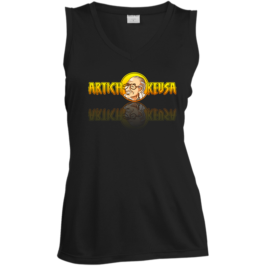 ArtichokeUSA Character and Font design. Stan Lee Thank You Fan Art. Let's Create Your Own Design Today. Ladies' Sleeveless V-Neck