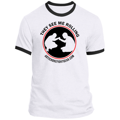Artichoke Fight Gear Custom Design #16. They See Me Rolling. Ringer Tee