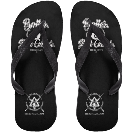 The GHOATS Custom Design #2. Baller. Shot Caller. Adult Flip Flops