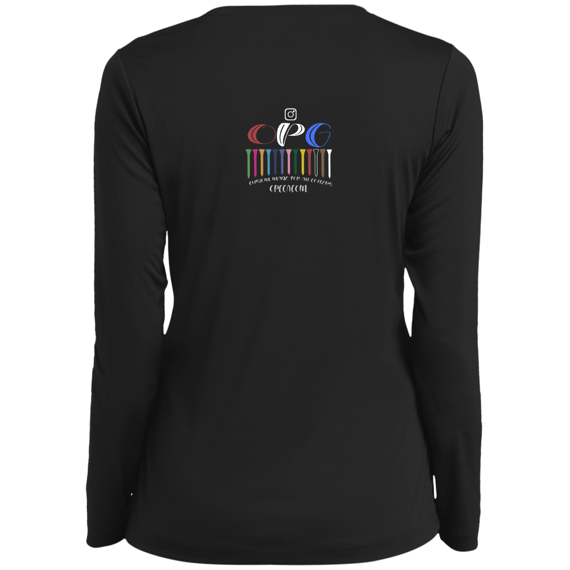 ZZZ#06 OPG Custom Design. DRIVER-SITEE & INCLUSION. Ladies’ 100% Moisture-Wicking Polyester V-Neck Tee