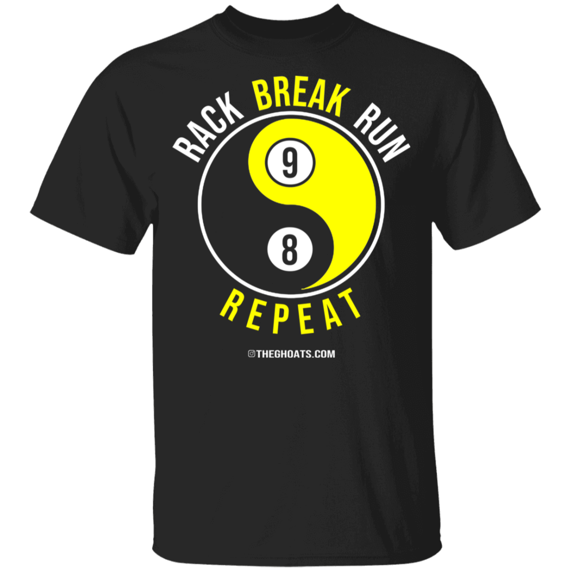 The GHOATS Custom Design #7. Rack Break Run Repeat. Ying Yang. Youth Basic 100% Cotton T-Shirt