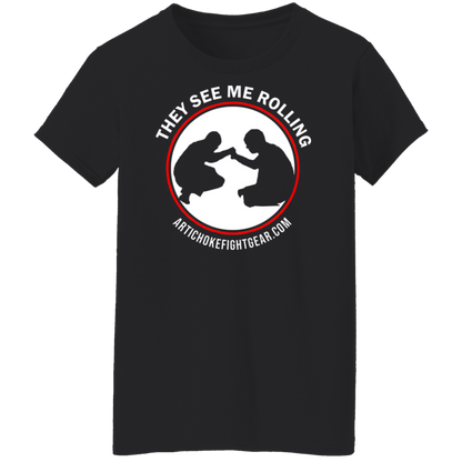 Artichoke Fight Gear Custom Design #16. They See Me Rolling. Ladies' 100% Pre-Shrunk Cotton T-Shirt