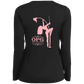OPG Custom Design #10. Lady on Front / Flag Pole Dancer On Back. Ladies’ Long Sleeve Performance V-Neck Tee