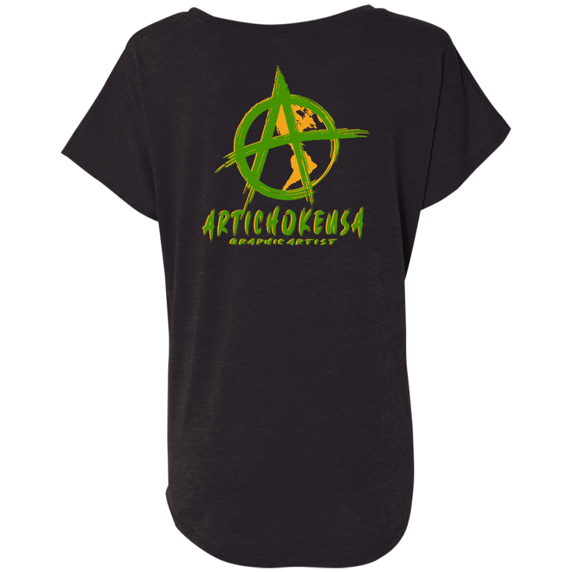 ArtichokeUSA Custom Design. EARTH-ART=EH. Ladies' Triblend Dolman Sleeve