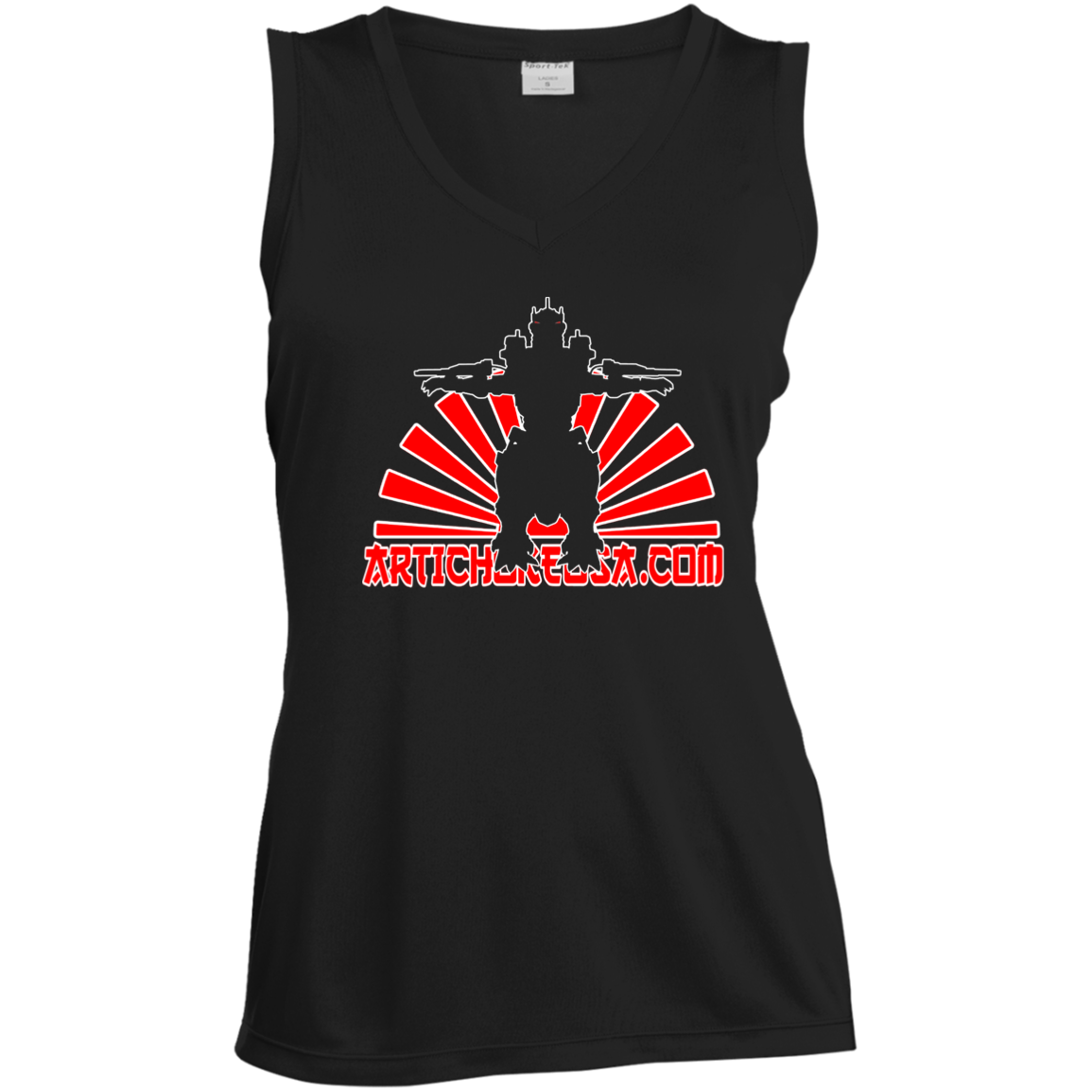 ArtichokeUSA Custom Design. Fan Art Mechagodzilla/Godzilla. Ladies' Sleeveless V-Neck