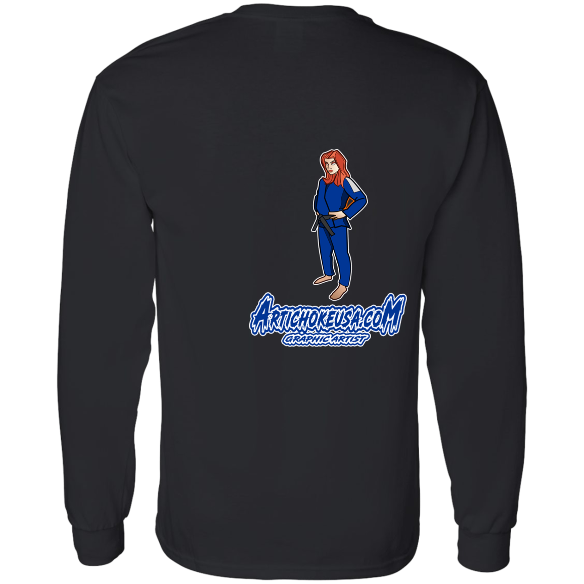 ArtichokeUSA Character and Font design. Let's Create Your Own Team Design Today. Amber. 100 % Cotton LS T-Shirt