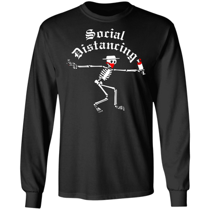 ArtichokeUSA Custom Design. Social Distancing. Social Distortion Parody. 100% Cotton Long Sleeve T-Shirt