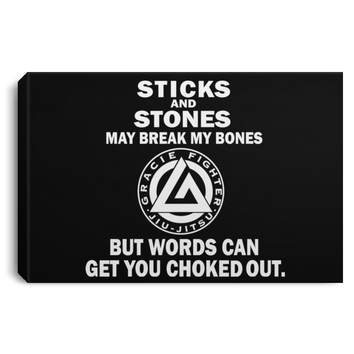 Artichoke Fight Gear Custom Design #19. Sticks and Stones. Landscape Canvas .75in Frame