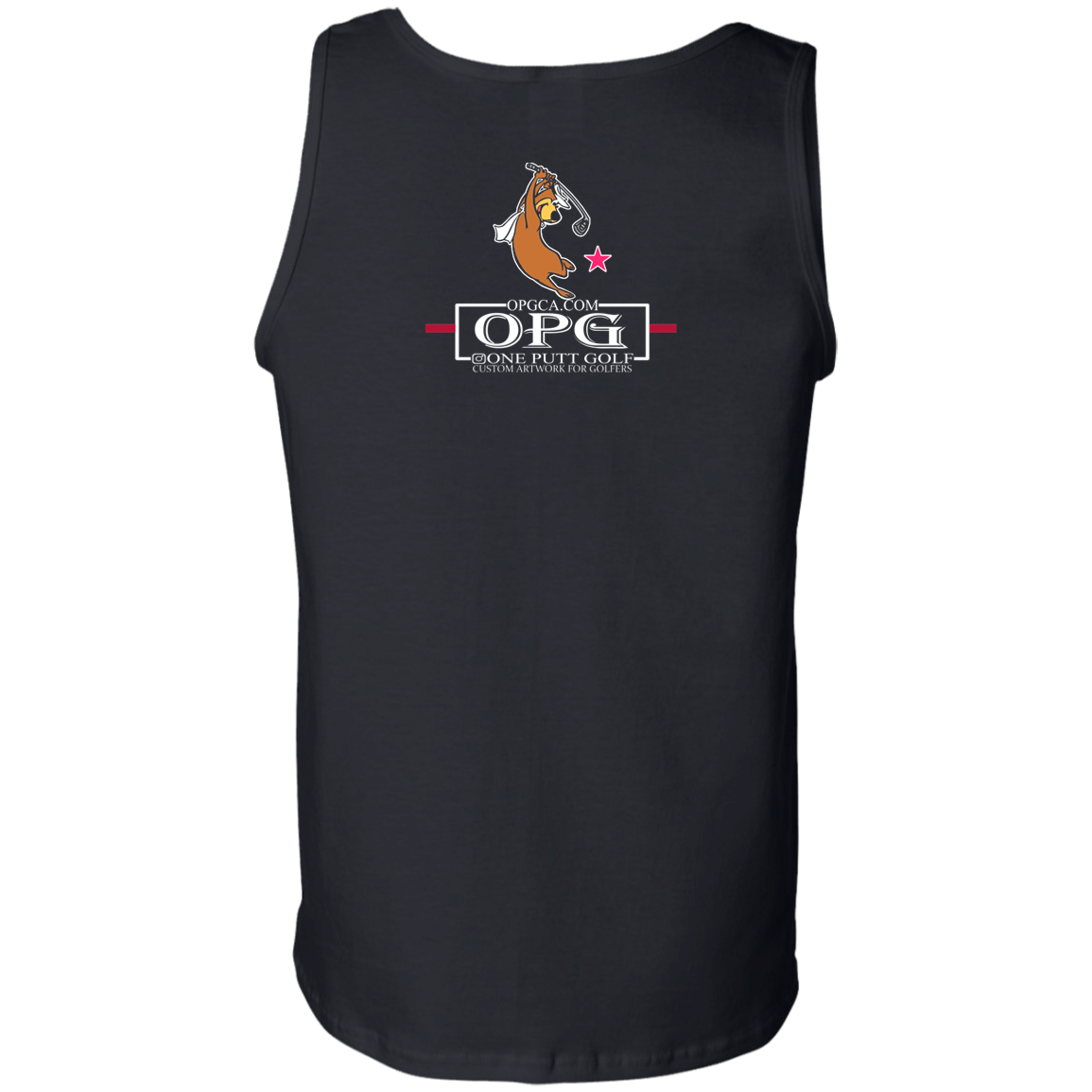 OPG Custom Design #15. Golf Southern California with Yogi Bear Fan Art. 100% Cotton Tank Top