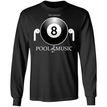 The GHOATS Custom Design. #19 Pool & Music. Long Sleeve Cotton T-Shirt