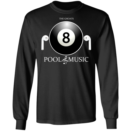 The GHOATS Custom Design. #19 Pool & Music. Long Sleeve Cotton T-Shirt