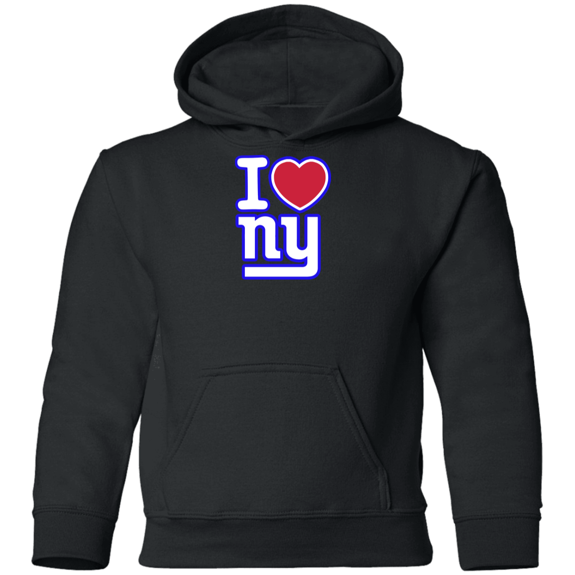 ArtichokeUSA Custom Design. I heart New York Giants. NY Giants Football Fan Art. Youth Pullover Hoodie