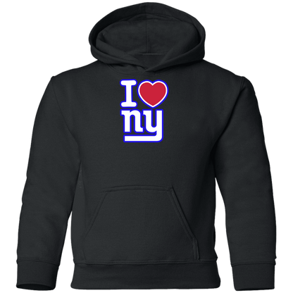 ArtichokeUSA Custom Design. I heart New York Giants. NY Giants Football Fan Art. Youth Pullover Hoodie