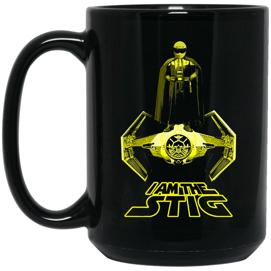 ArtichokeUSA Custom Design. I am the Stig. Vader/ The Stig Fan Art. 15 oz. Black Mug