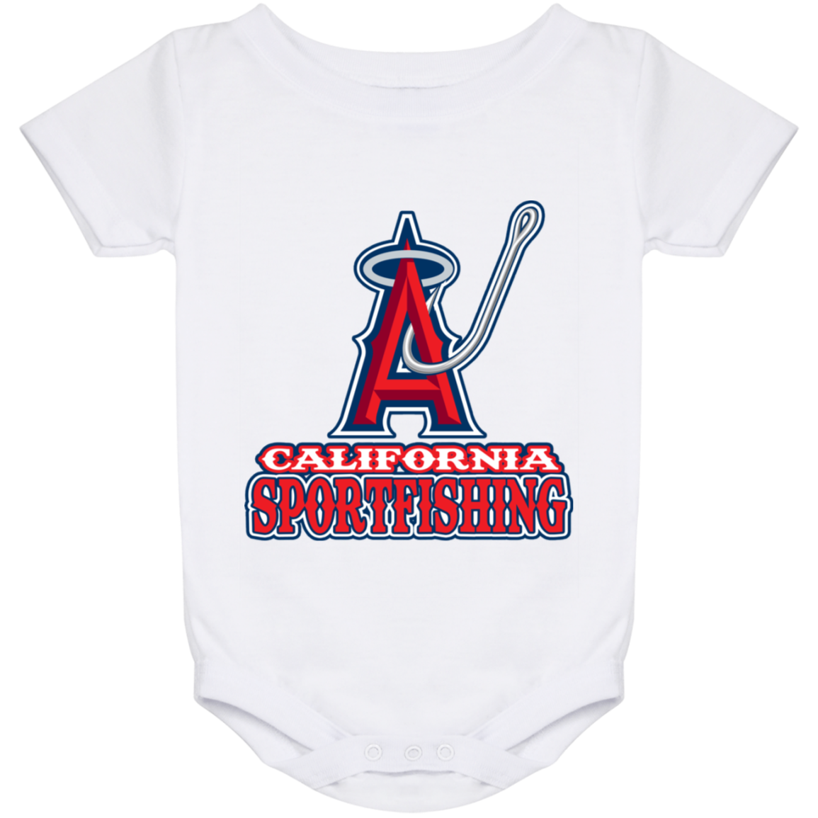 ArtichokeUSA Custom Design #4. California Anglers.California Sportsfishing. Angels of Anaheim from Orange County in California Parody. Baby Onesie 24 Month