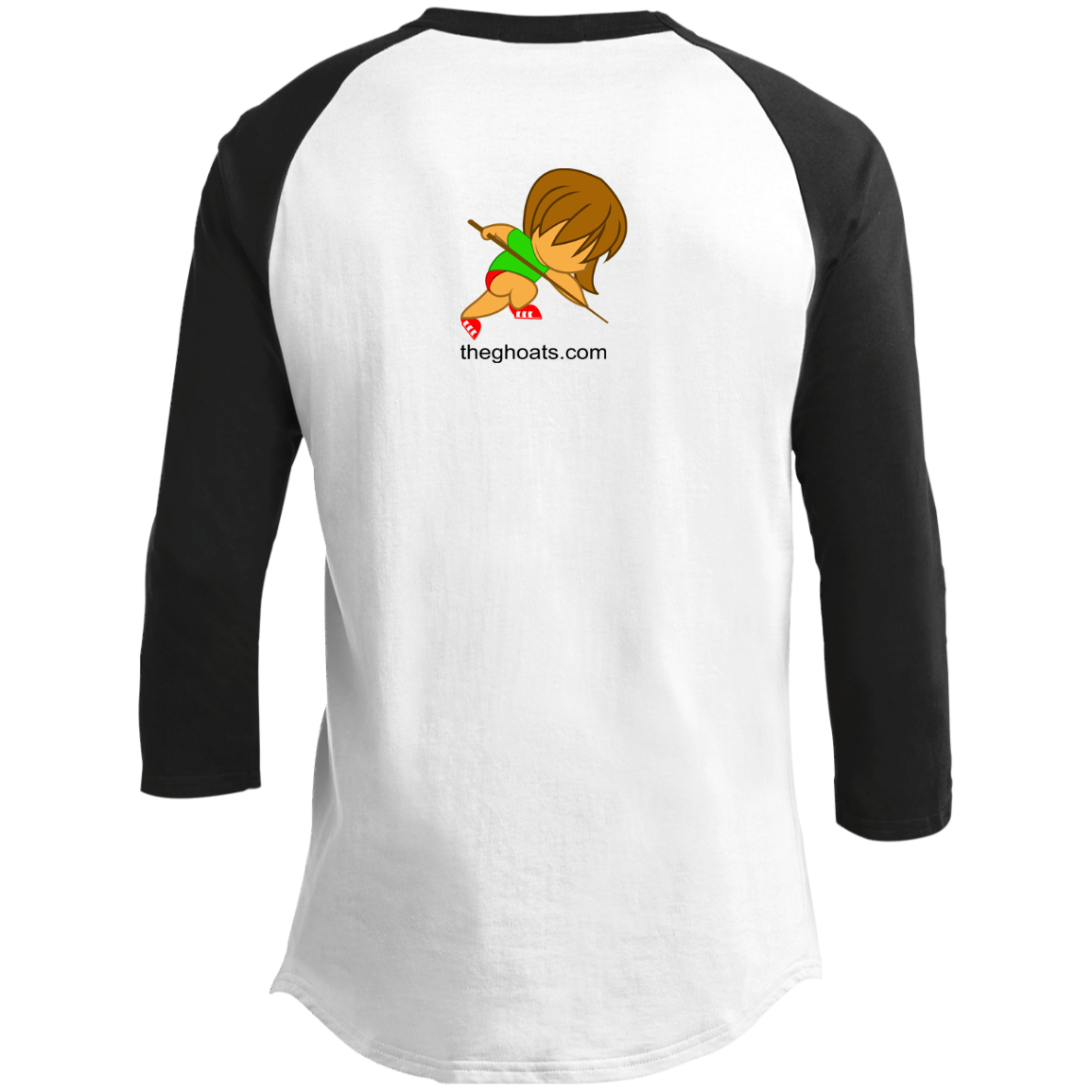 The GHOATS Custom Design. #30 Estafadora. (Spanish translation for Female Hustler). Youth 3/4 Raglan Sleeve Shirt