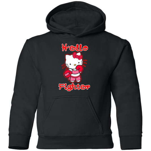 Artichoke Fight Gear Custom Design #13. Hello Fightter. Hello Kitty Parody. MMA.  Youth Pullover Hoodie