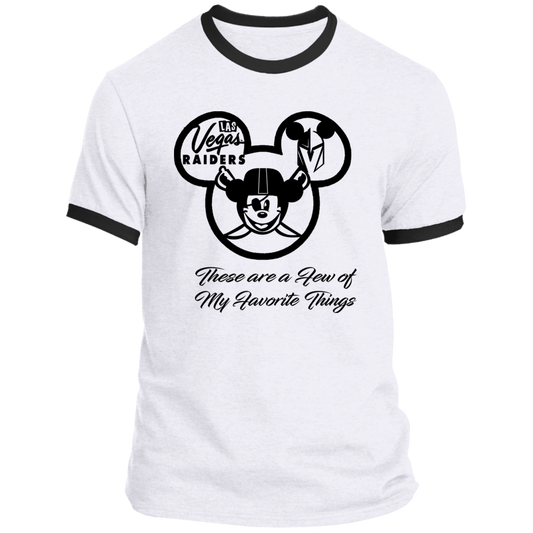 ArtichokeUSA Custom Design. Las Vegas Raiders & Mickey Mouse Mash Up. Fan Art. Parody. Ringer Tee