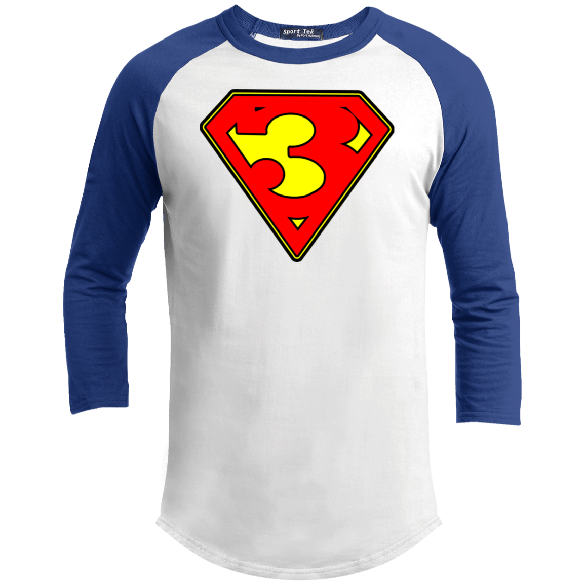 The GHOATS Custom Design. #38 Super 3. APA League. Youth 3/4 Raglan Sleeve Shirt