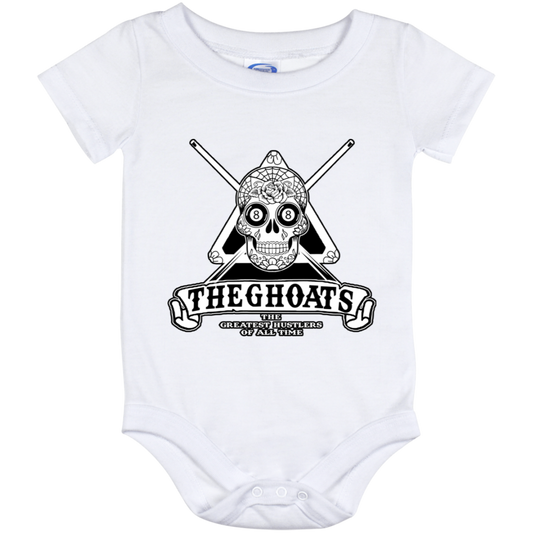 The GHOATS Custom Design #37. Sugar Skull Pool Theme. Baby Onesie 12 Month