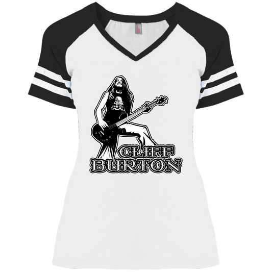 ArtichokeUSA Custom Design. Cliff Burton Tribute. Ladies' Game V-Neck T-Shirt