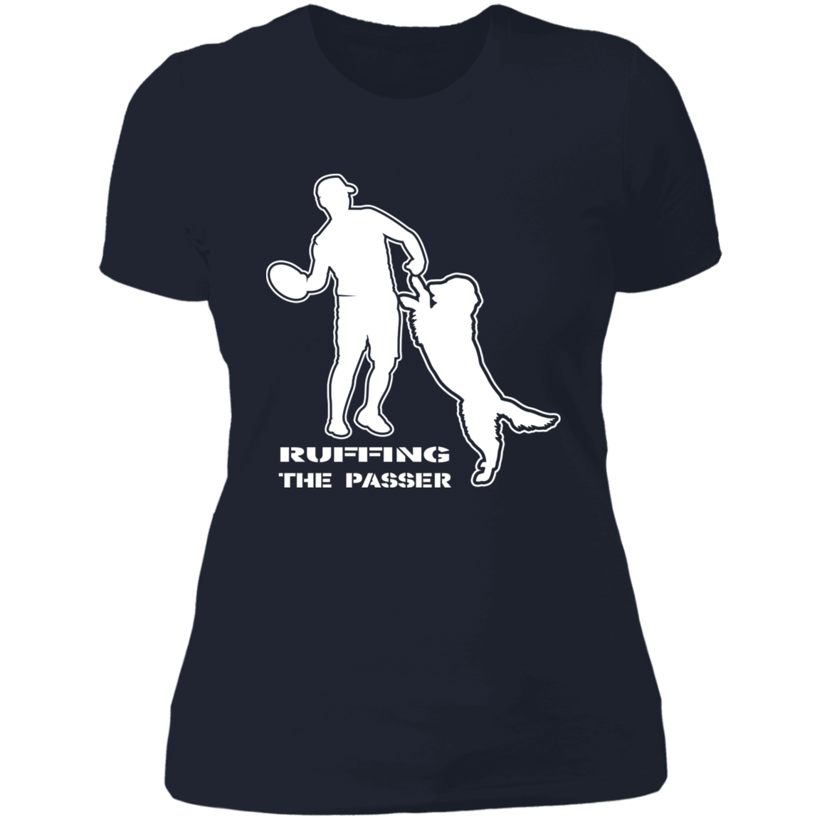 ArtichokeUSA Custom Design. Ruffing the Passer. Golden Lab Edition. Ladies' Boyfriend T-Shirt