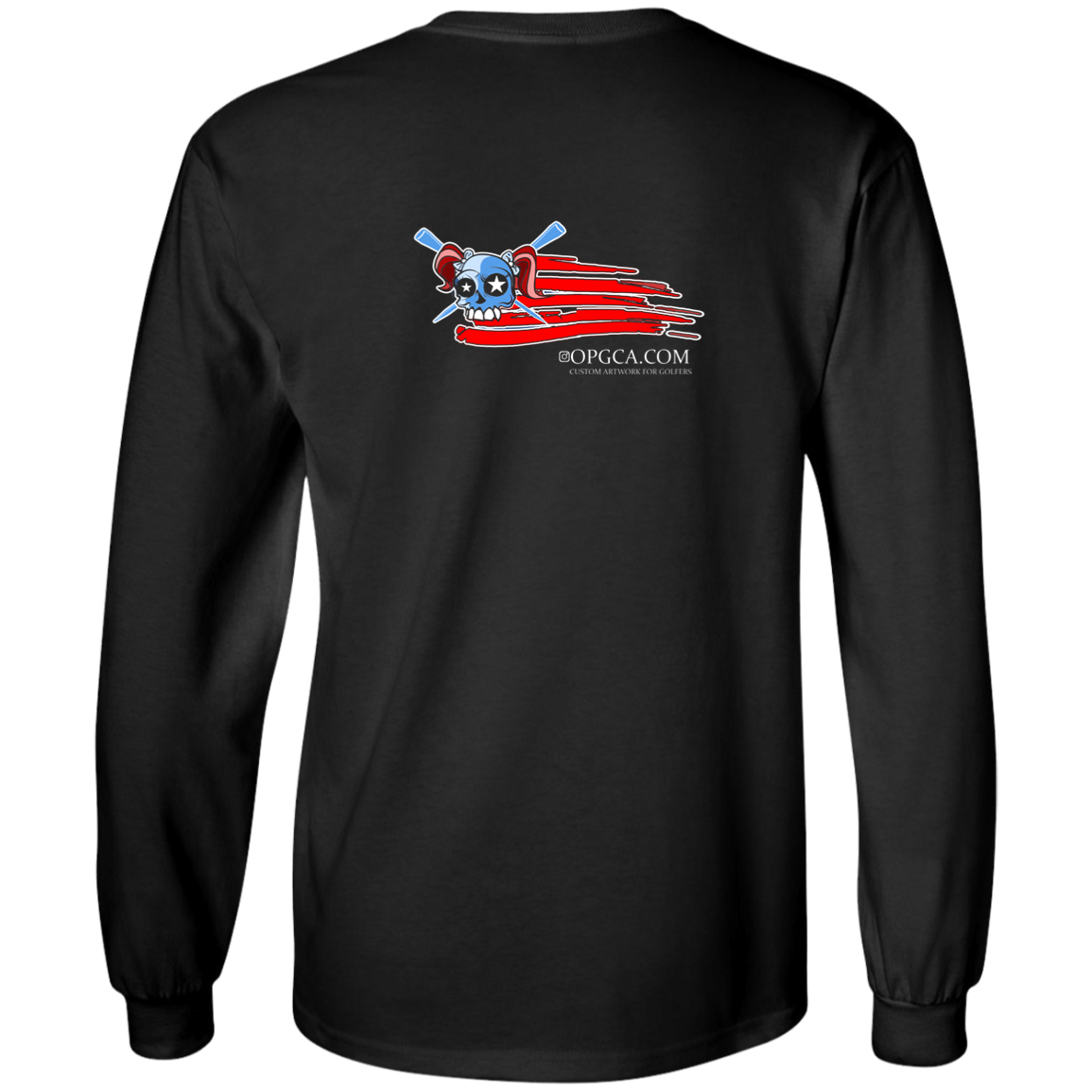 OPG Custom Design #12. American Golfer. Female Edition. 100% US Cotton LS T-Shirt