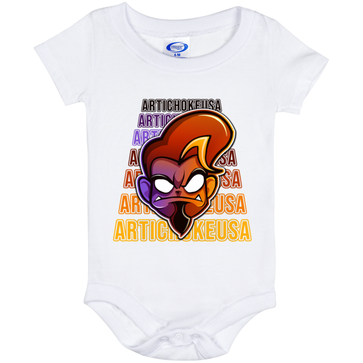 ArtichokeUSA Character and Font design.  Let's Create Your Own Team Design Today. Arthur. Baby Onesie 6 Month