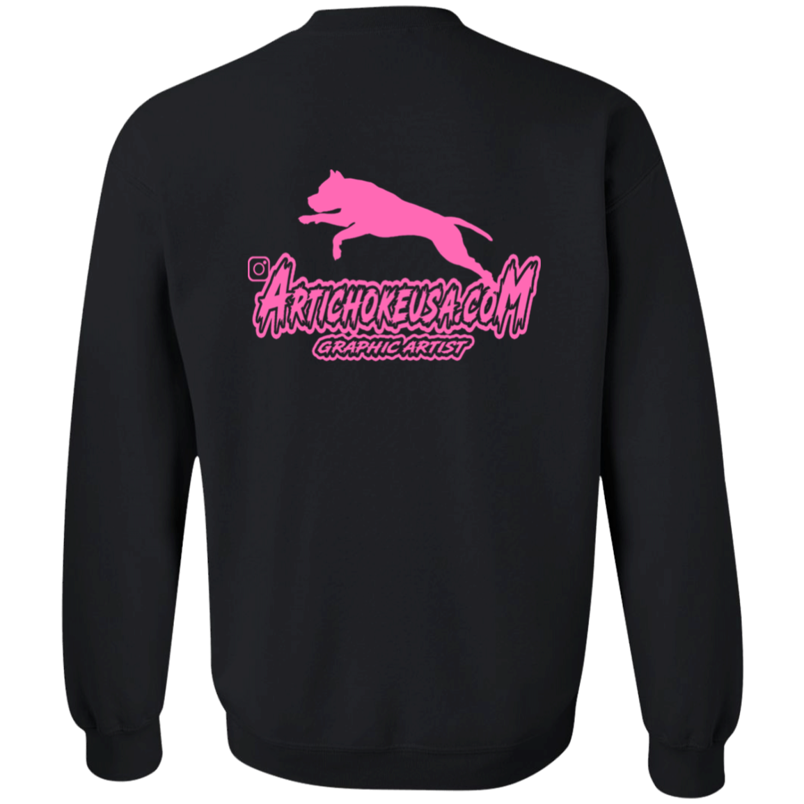 ArtichokeUSA Custom Design. Ruffing the Passer. Pitbull Edition. Female Version. Crewneck Pullover Sweatshirt